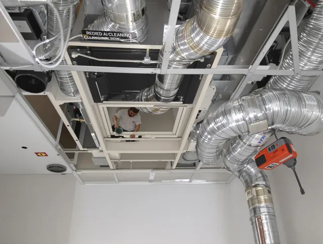 Bristol Air Duct Cleaning technician performing detailed central duct system cleaning in Bristol