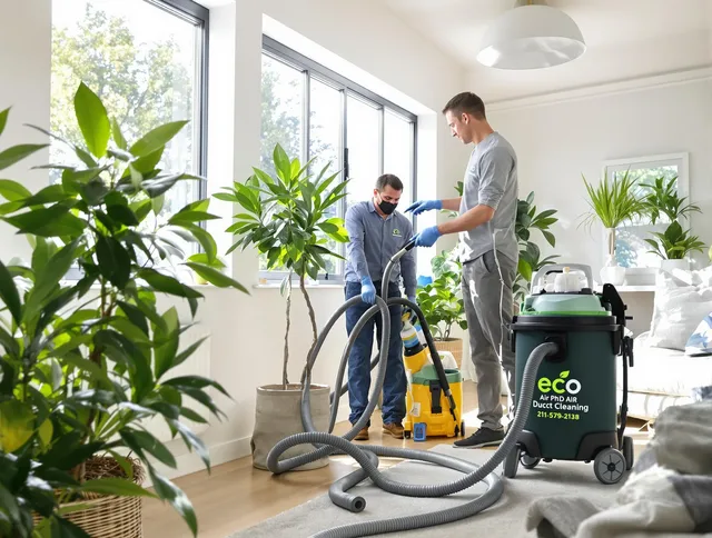 Bristol Air Duct Cleaning technician performing eco-friendly duct cleaning using sustainable methods in Bristol