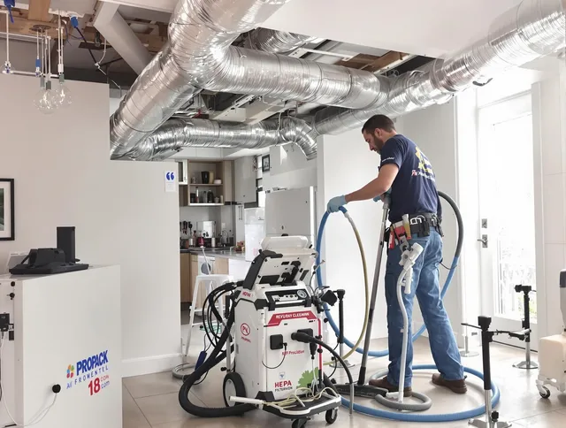 Bristol Air Duct Cleaning technician performing advanced pure duct cleaning with specialized equipment in Bristol